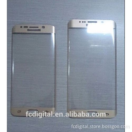 New arrival full cover tempered glass protector for s6 edge plus with gold